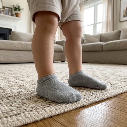 Toddler No Show Socks 10 Pairs Cotton Non Slip Baby Socks - Image 3