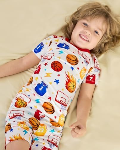 babee Reshinee Bamboo Viscose Toddler Boys Pajamas Set, Short Sleeve Kids - Image 5