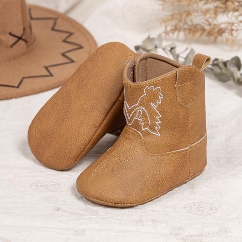 HsdsBebe Baby Boys Girls Western Cowboy Boots Infant Moccasins High Top Booties - Image 3