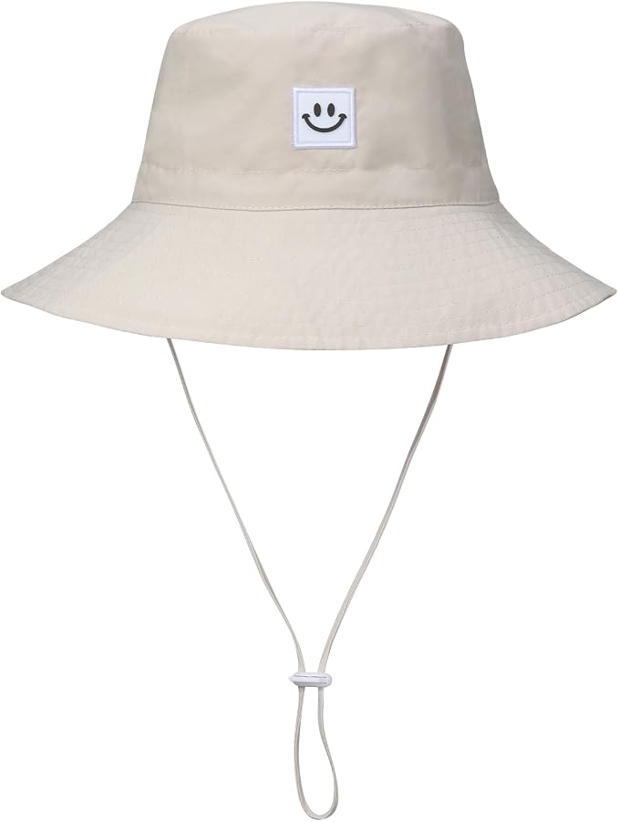 Baby Sun Hat Smile Face UPF 50+ Toddler Bucket Hat by MaxNova