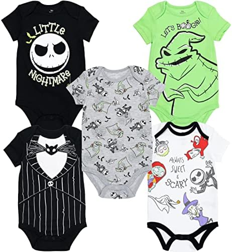 Disney Nightmare Before Christmas Baby 5-Pack Short Sleeve Bodysuits by Disney