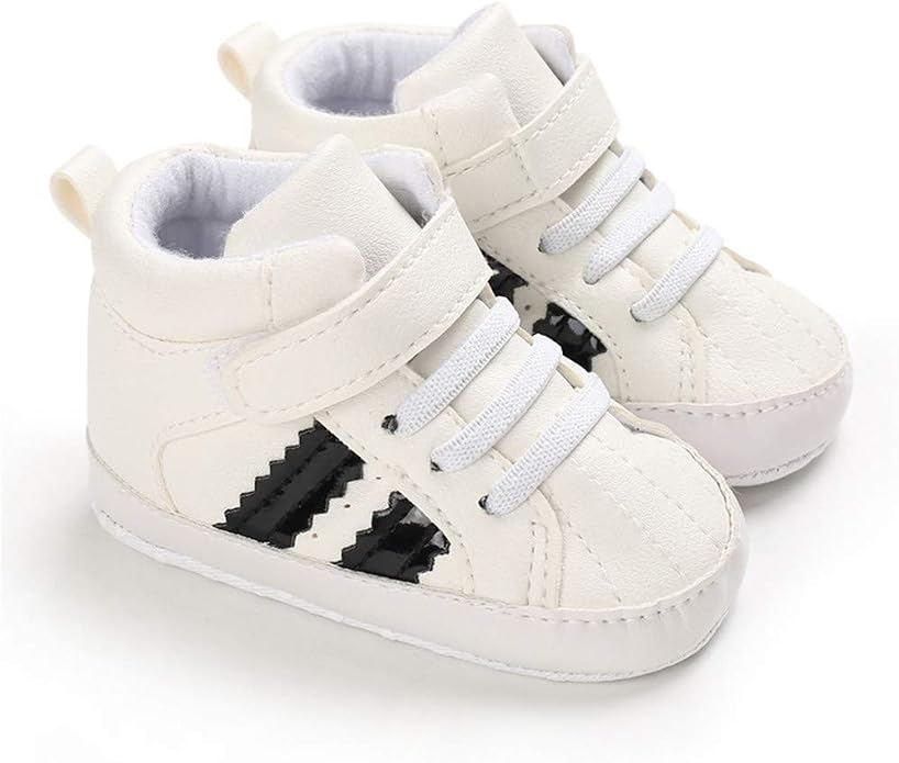 Meckior Toddler Baby Boys Girls High Tops Ankle Sneakers Soft Anti-Slip Sole PU - Image 3
