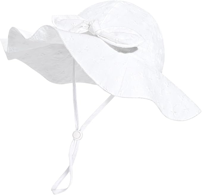 Baby Girl Sun Hat with UPF 50+ Outdoor Adjustable Beach Hat with Wide Brim by DANMY