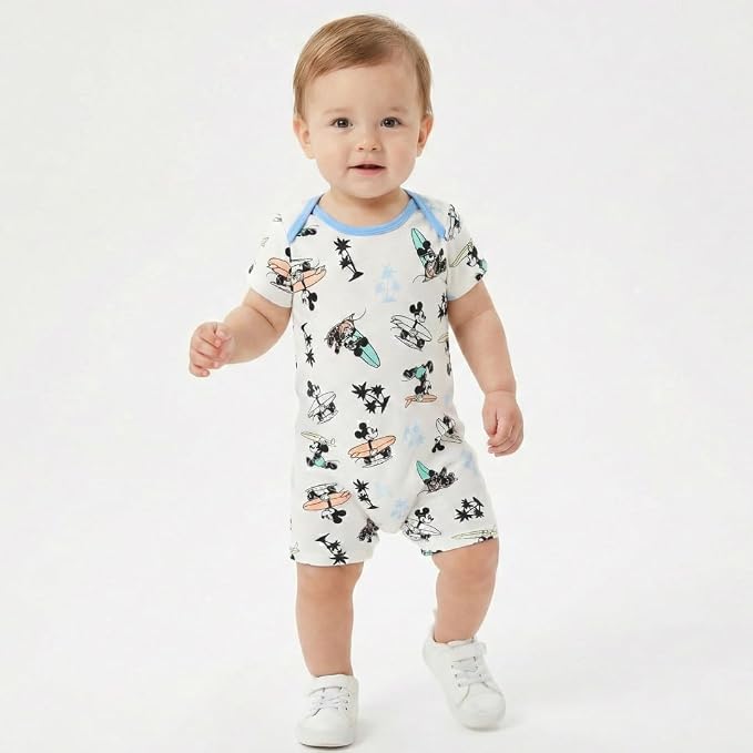 Disney Cars Pooh Mickey Stitch Baby Boys 2 Pack Romper - Image 6