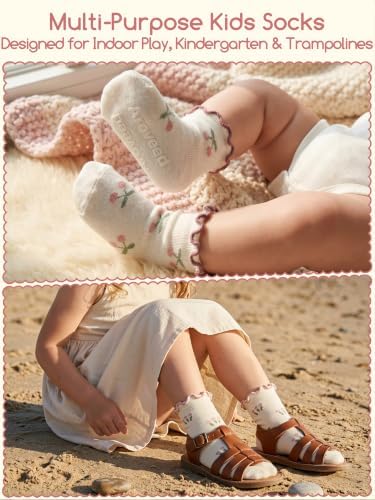 Aroveea Toddler Socks Non Slip Grip Ankle Baby 12 Pack - Image 5