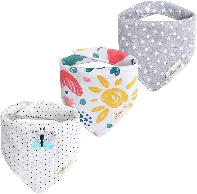 JN&LULU 3 Pack Newborn Baby Bibs Bandana Drool Bibs by JNLULU