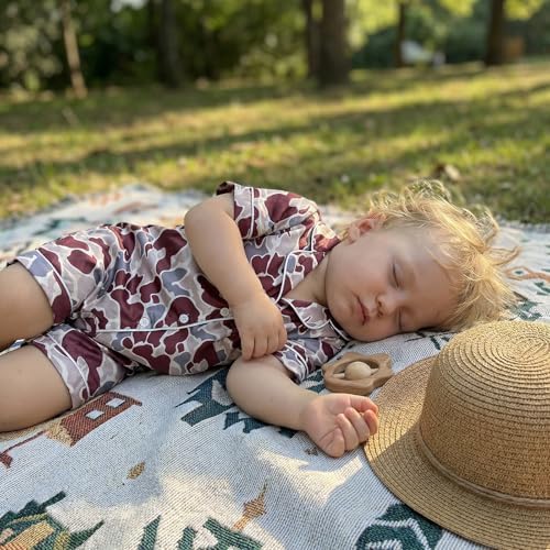 Kuriozud Baby Girl Boy Romper Pajamas Onesie Short Sleeve Button Down Pjs - Image 3