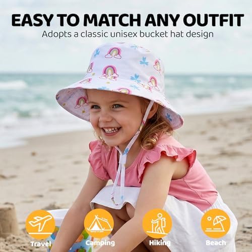 Toddler Bucket Hats UPF 50+ Baby Sun Hat Adjustable Kids Sun Protection Summer - Image 4