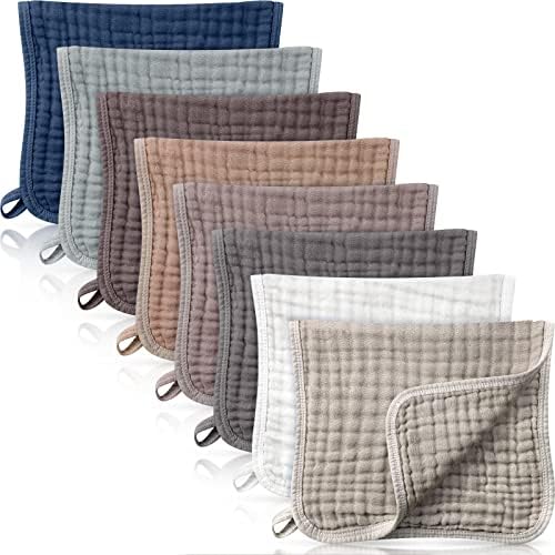 Remagr 8 Packs Muslin Burp Cloths Large 20" x 10", 6 Layers Unisex Baby by Remagr