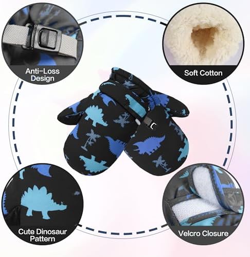 Toddler Mittens Lined Fleece Snow Gloves - Image 2