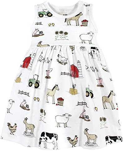 Hudson Baby Infant and Toddler Girls Cotton Dress and Cardigan Set - Image 4
