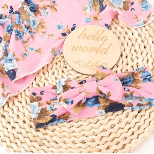 DRESHOW BQUBO Baby Girl Newborn Floral Receiving Blankets - Image 5