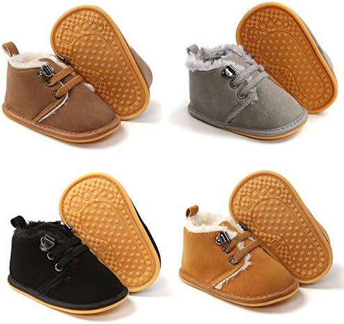 Baby Boys Girls Booties Fleece Anti-Slip Soft Sole Boots Toddler First Walker - Image 3