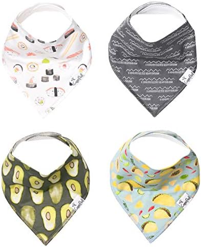 Copper Pearl Baby Bibs 4 Pack, Printed Bandana Drool Bibs by CopperPearl