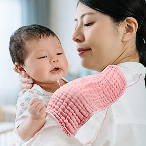 Tatuo 8 Pcs Baby Muslin Bibs & Burp Cloths 6 Absorbent Layer 100% Cotton Unisex - Image 5