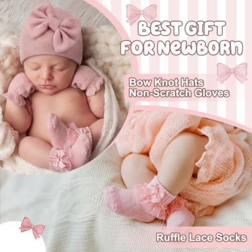 Ramede 5 Pack Preemie Newborn Hats Mittens Socks - Image 6