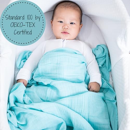 LollyBanks Baby Blankets 2 Pack, 100% Cotton Soft Muslin Swaddle Blanket - Image 3