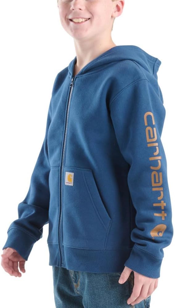 Carhartt Kid's CP8675 Long-Sleeve Full-Zip Logo Sweatshirt by Carhartt