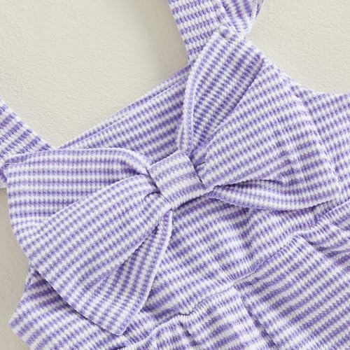 Little Girl Romper Toddler Overalls Summer Bow Jumpsuit Boho Outfit 6M-5T - Image 7