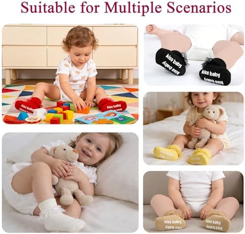 Baby Girl Ruffle Socks with Grips Lace Frilly Ankle Dress Socks - Image 6