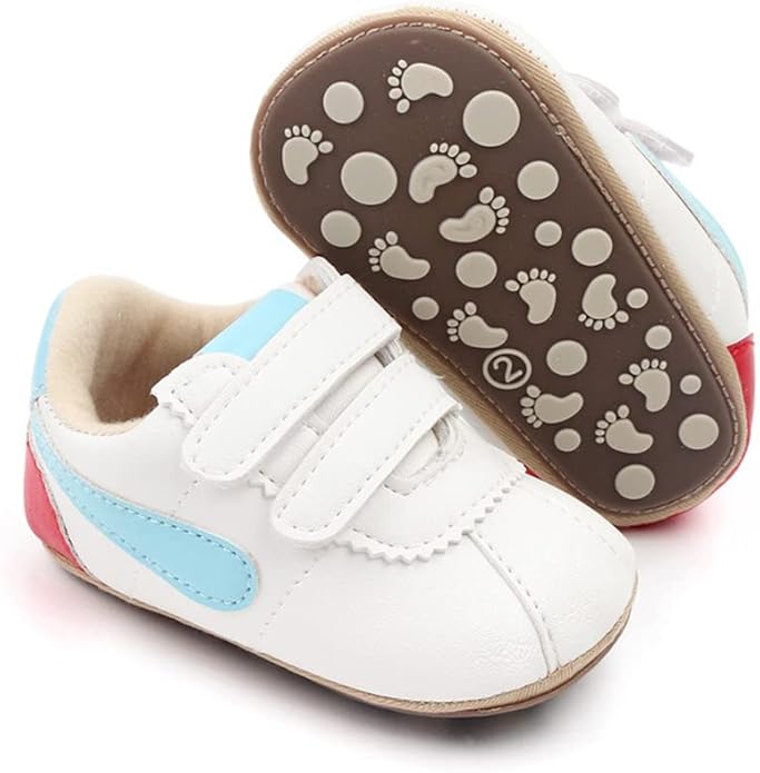 Clowora Baby Boys Girls Shoes Non-Slip Rubber Sole Sneakers Infant First Walking Toddler Crib Shoes Newborn Loafers Flats.
