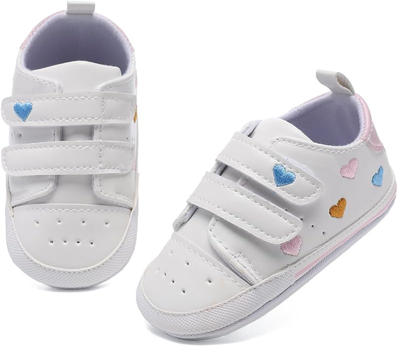 Clowora Baby Boys Girls Shoes Non-Slip Rubber Sole Sneakers Infant First Walking Toddler Crib Shoes Newborn Loafers Flats.