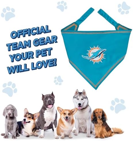 Pets First NFL Miami Dolphins TIE Bandana, Small/Medium. Dog Bandana Scarf Bib - Image 3