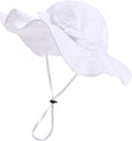 Baby Girl Sun Hat with UPF 50+ Outdoor Adjustable Beach Hat with Wide Brim by DANMY