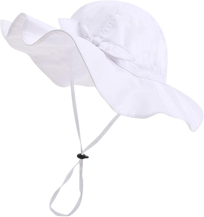 Baby Girl Sun Hat with UPF 50+ Outdoor Adjustable Beach Hat with Wide Brim by DANMY