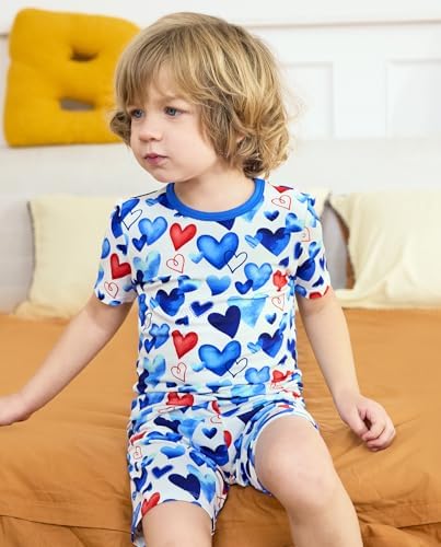 babee Reshinee Bamboo Viscose Toddler Boys Pajamas Set, Short Sleeve Kids - Image 2