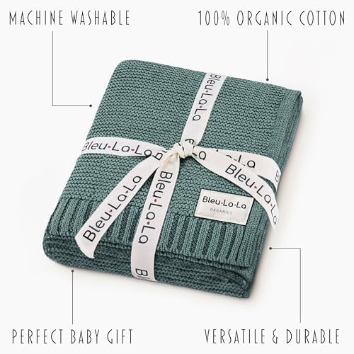 100% Organic Cotton Heritage Knit Textured Baby Quilt Blanket - Image 3