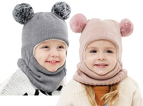 Baby Winter Hat Scarf Set, Unisex Infant Toddler Kids Hat Scarf by GZMM