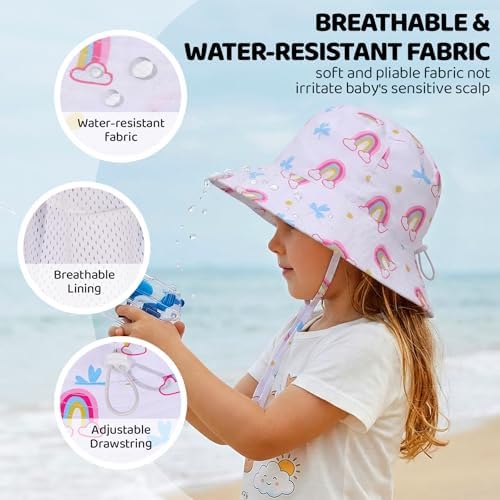 Toddler Bucket Hats UPF 50+ Baby Sun Hat Adjustable Kids Sun Protection Summer - Image 3