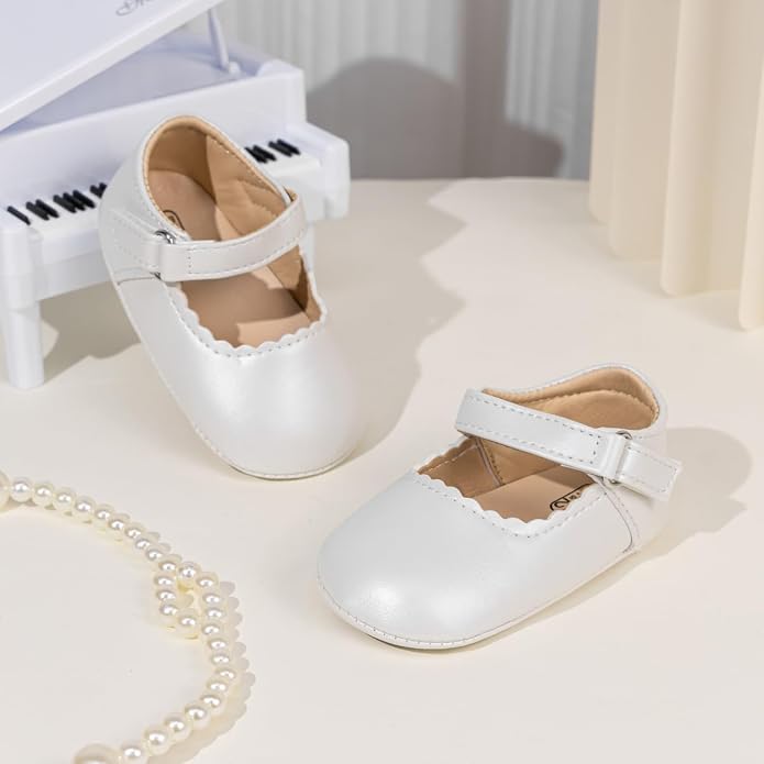 Meckior Infant Baby Girls Soft Sole Bowknot Princess Wedding Dress Mary Jane - Image 4