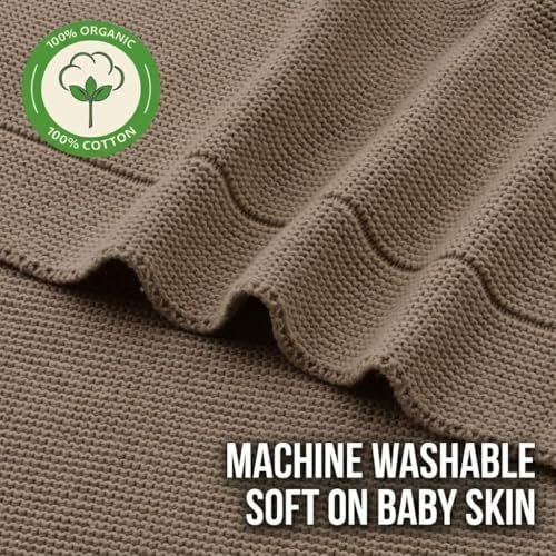 Receiving Blankets, 100% Organic Cotton Knit, Newborn Baby Swaddle | - Image 2