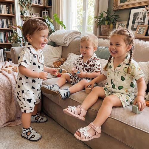 Kuriozud Baby Girl Boy Romper Pajamas Onesie Short Sleeve Button Down Pjs - Image 6