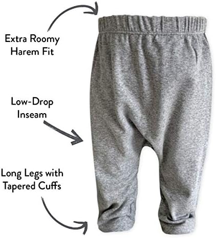 HonestBaby Unisex-Baby Multipack Harem Pants Roomy Fit Pull on Bottoms 100% - Image 5