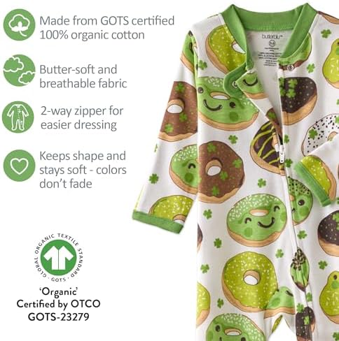 Butterblu Scout Sleep & Play 100% Organic Cotton Footed Zip Front PJs | GOTS - Image 5