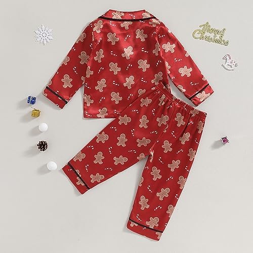 Kids Baby Girl Boy Satin Pajamas Set Button Down Sleep Shirt Top+Long Pants - Image 3