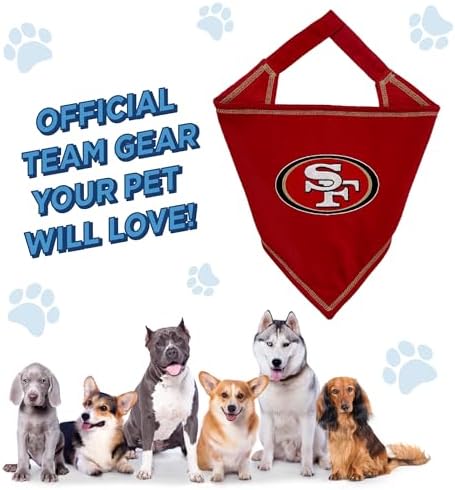 Pets First NFL SAN Francisco 49ERS TIE Bandana, Small/Medium. Dog Bandana Scarf - Image 4