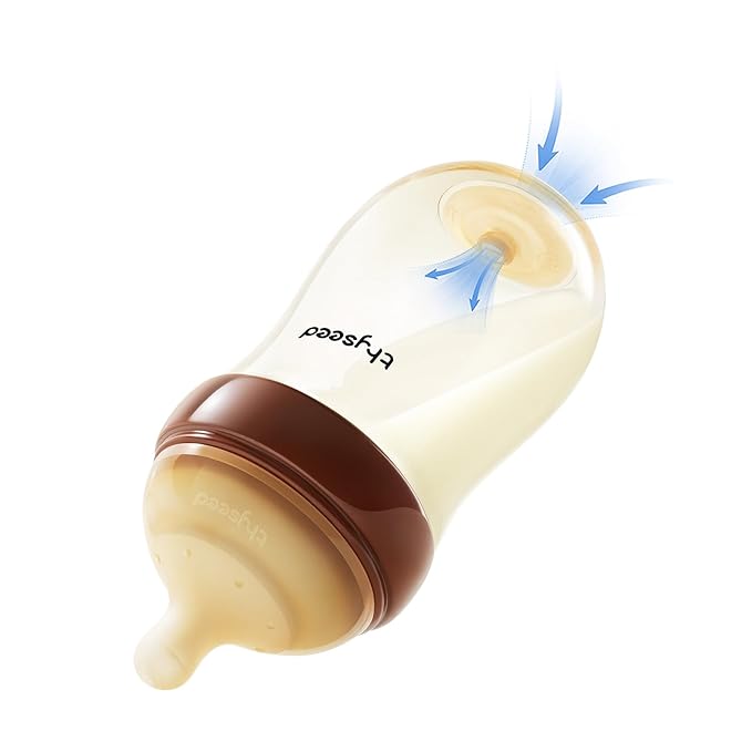Thyseed PPSU Natural Anti-Colic Baby Bottles | Newborn Breast Like Nursing Bottle for Breastfed Babies with Nipple (0+ Months),8oz,1pack