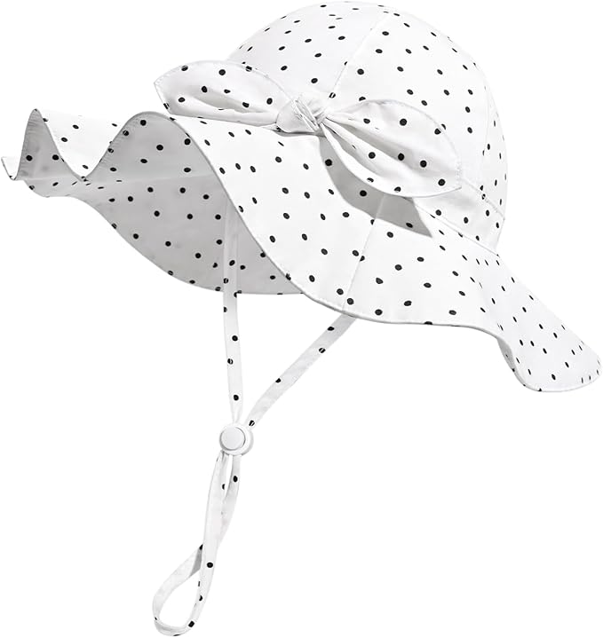 Baby Girl Sun Hat with UPF 50+ Outdoor Adjustable Beach Hat with Wide Brim by DANMY