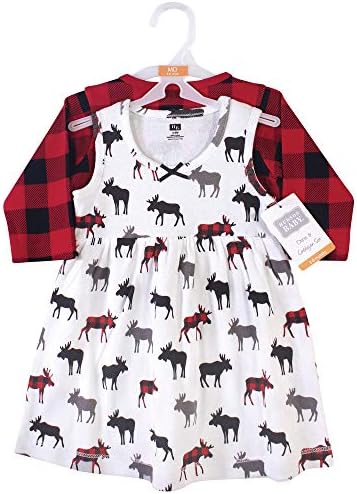 Hudson Baby Infant and Toddler Girls Cotton Dress and Cardigan Set - Image 2