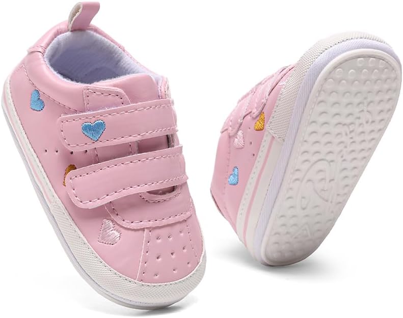Clowora Baby Boys Girls Shoes Non-Slip Rubber Sole Sneakers Infant First Walking Toddler Crib Shoes Newborn Loafers Flats.
