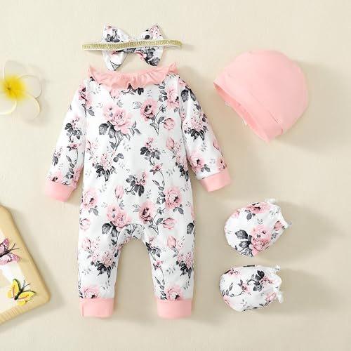 Mikrdoo Newborn Baby Girl Clothes Long Sleeve Romper - Image 4