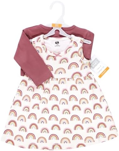 Hudson Baby Infant and Toddler Girls Cotton Dress and Cardigan Set - Image 2