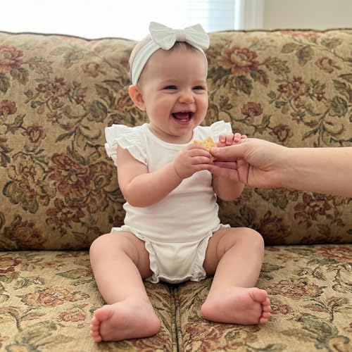 Newborn Baby Girl Bubble Romper Sleeveless Ruffle Onesie Solid Bodysuit - Image 4