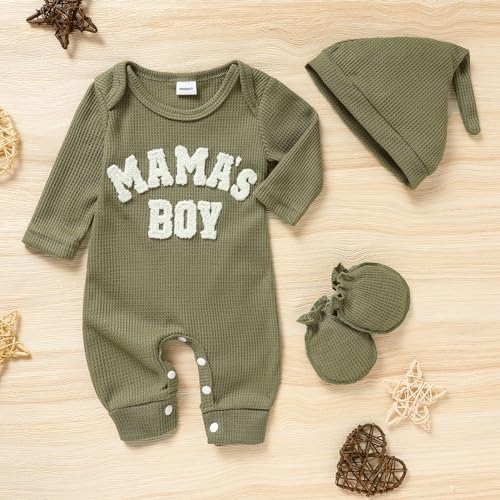 GRNSHTS Newborn Baby Boy Romper Coming Home Outfits Letter Print Bodysuit - Image 2