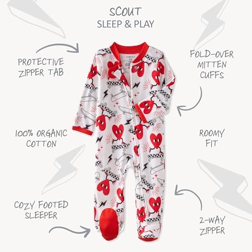 Butterblu Scout Sleep & Play 100% Organic Cotton Footed Zip Front PJs | GOTS - Image 2