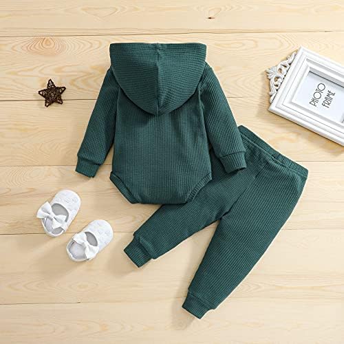 Thorn Tree Newborn Unisex Baby Clothes Set Hooded Long Sleeve Bodysuit Stretchy - Image 2
